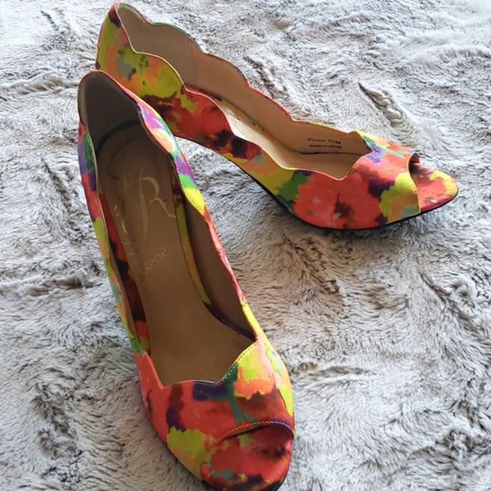 Scallop Peep Toe Heels